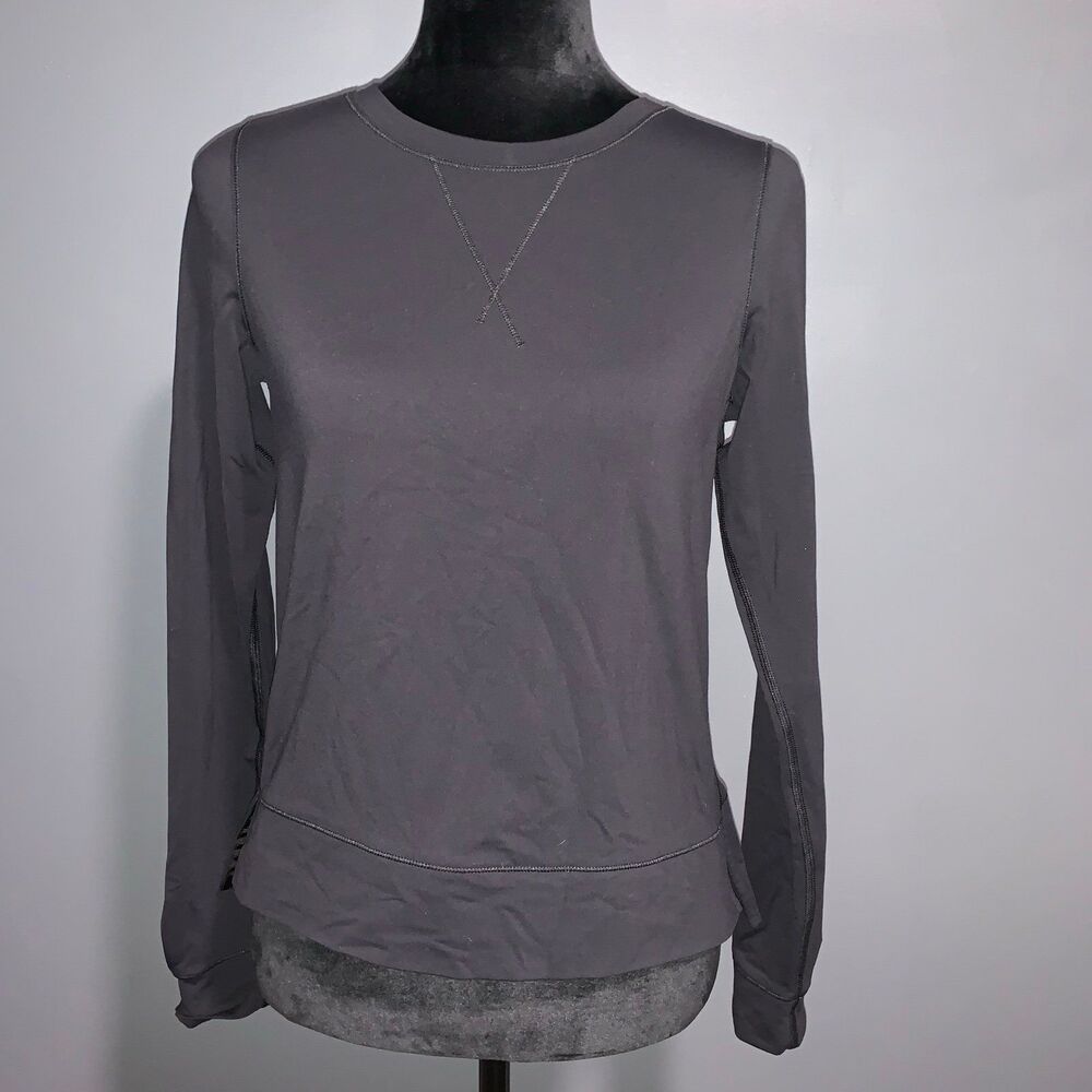 Lululemon Swim Rash Guard Cropped Back Zip Women’s 4 Black